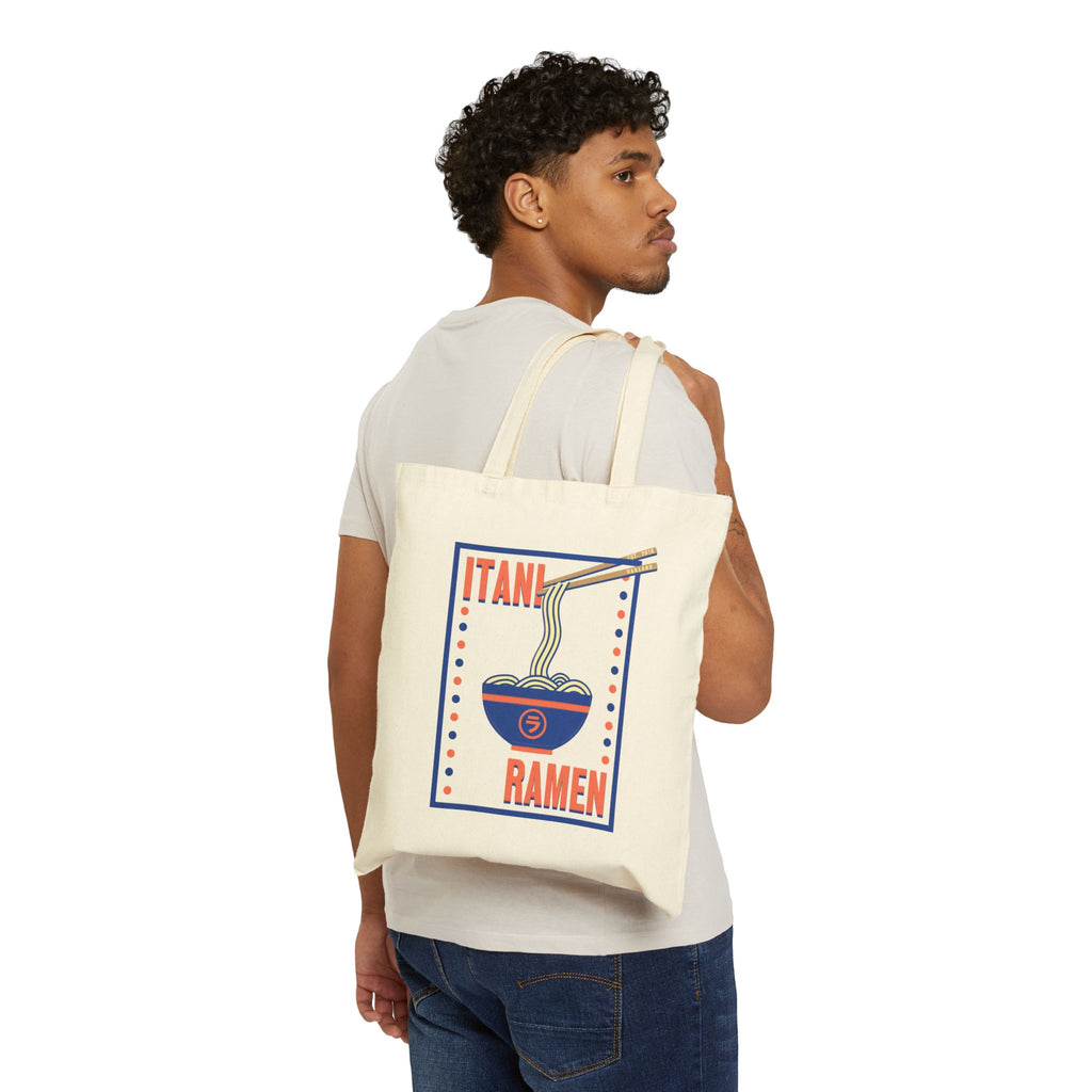 Bluee/Orange Bowl Itani Ramen Cotton Canvas Tote Bag