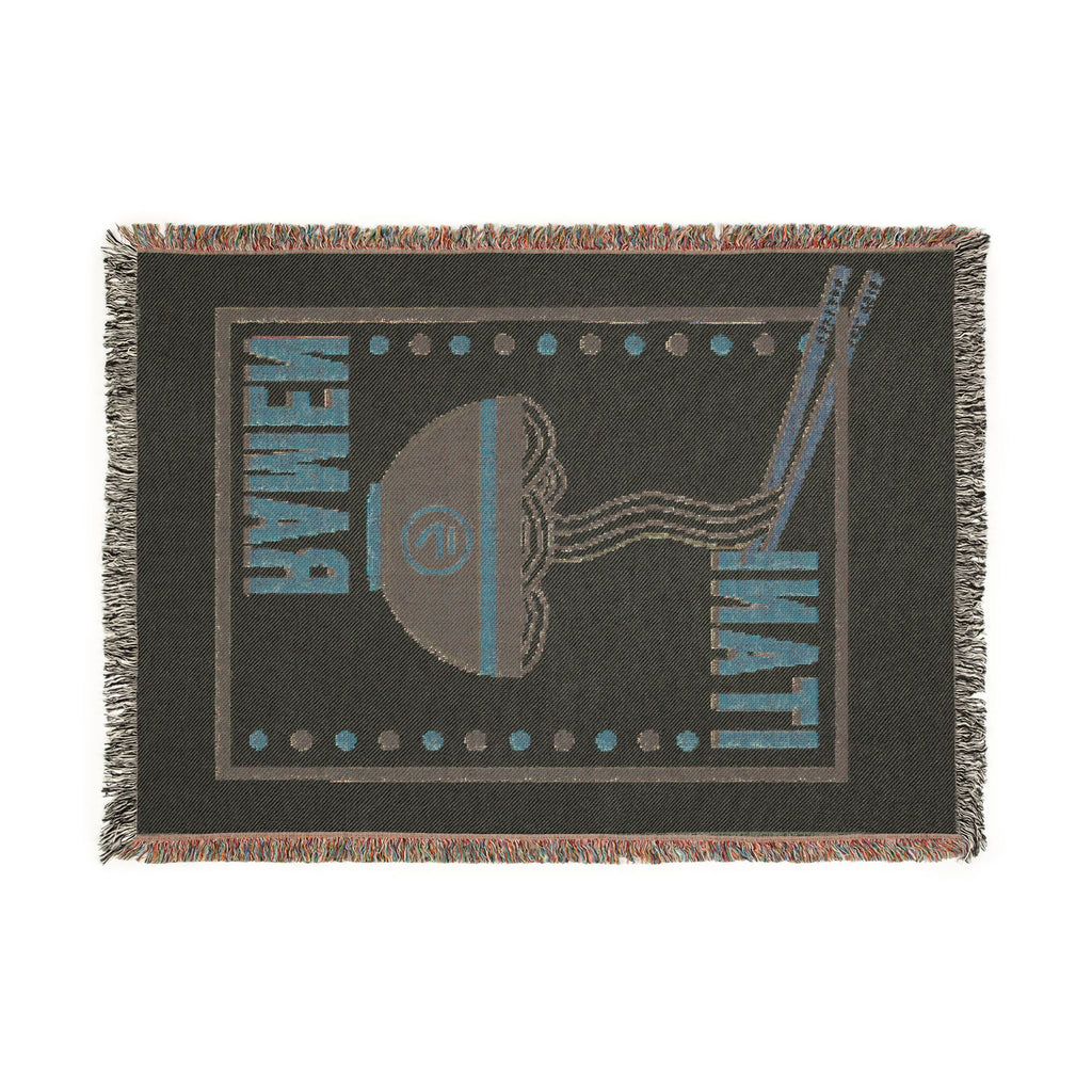 Blue/Orange Bowl Woven Blanket