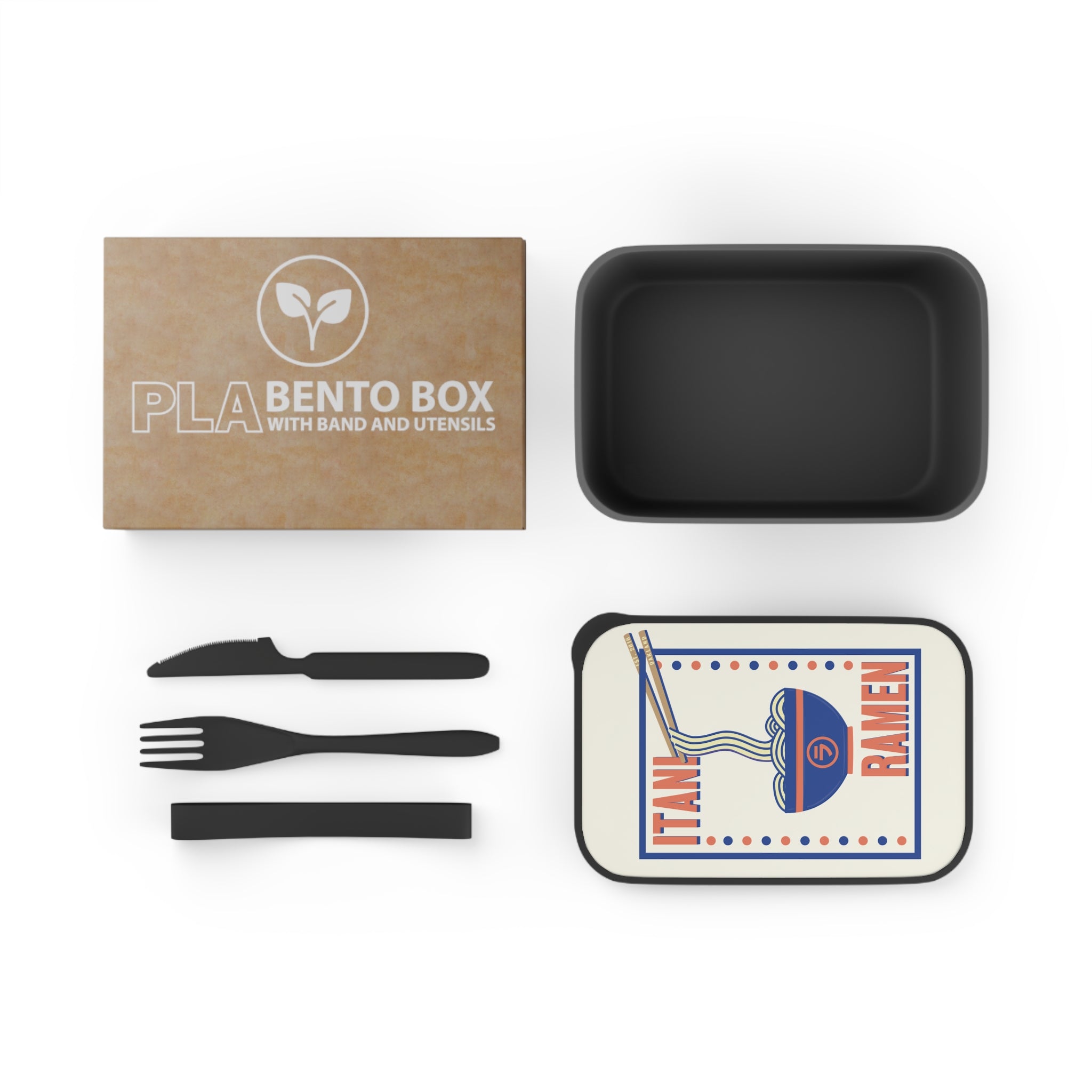 Itani Ramen PLA Bento Box with Band and Utensils