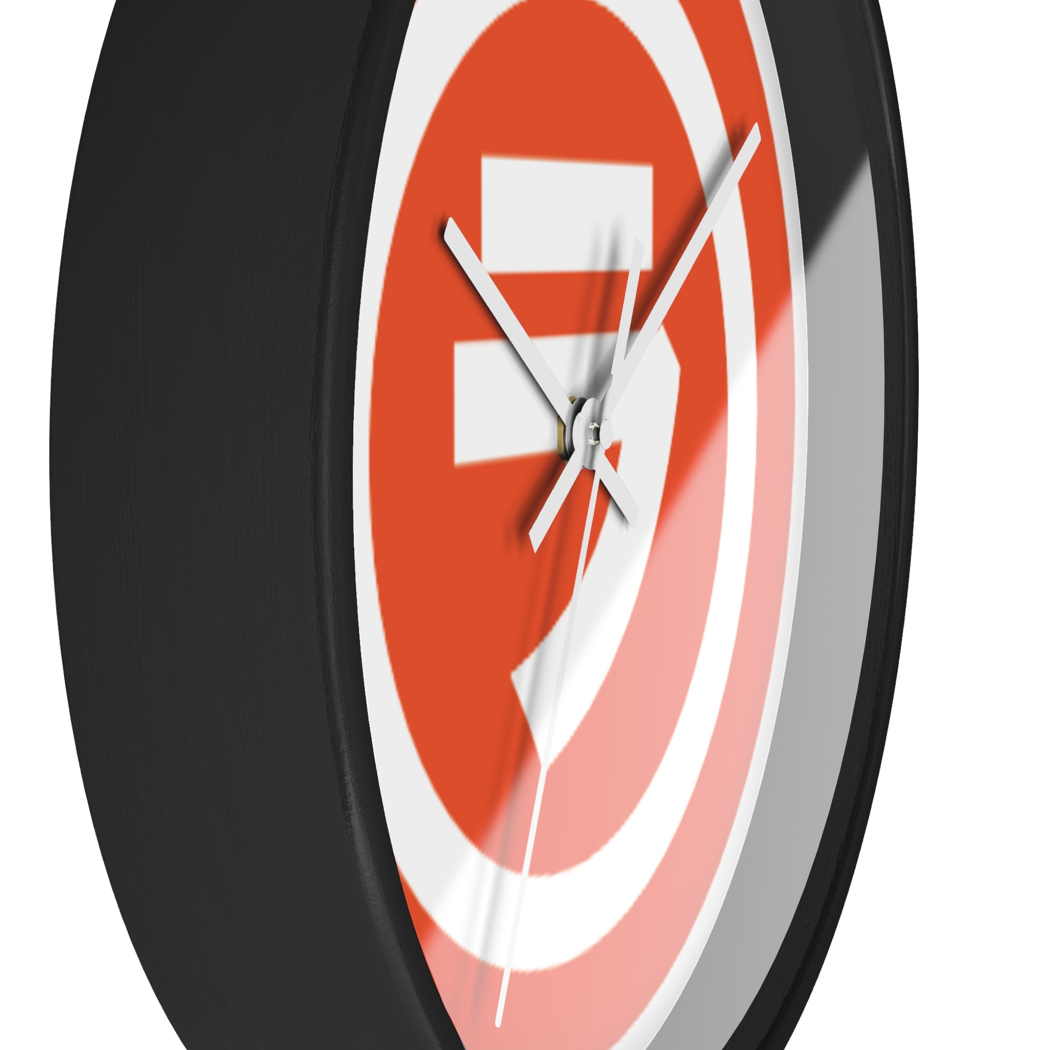 Bold Retro Shield Wall Clock — Orange Target Logo Timepiece