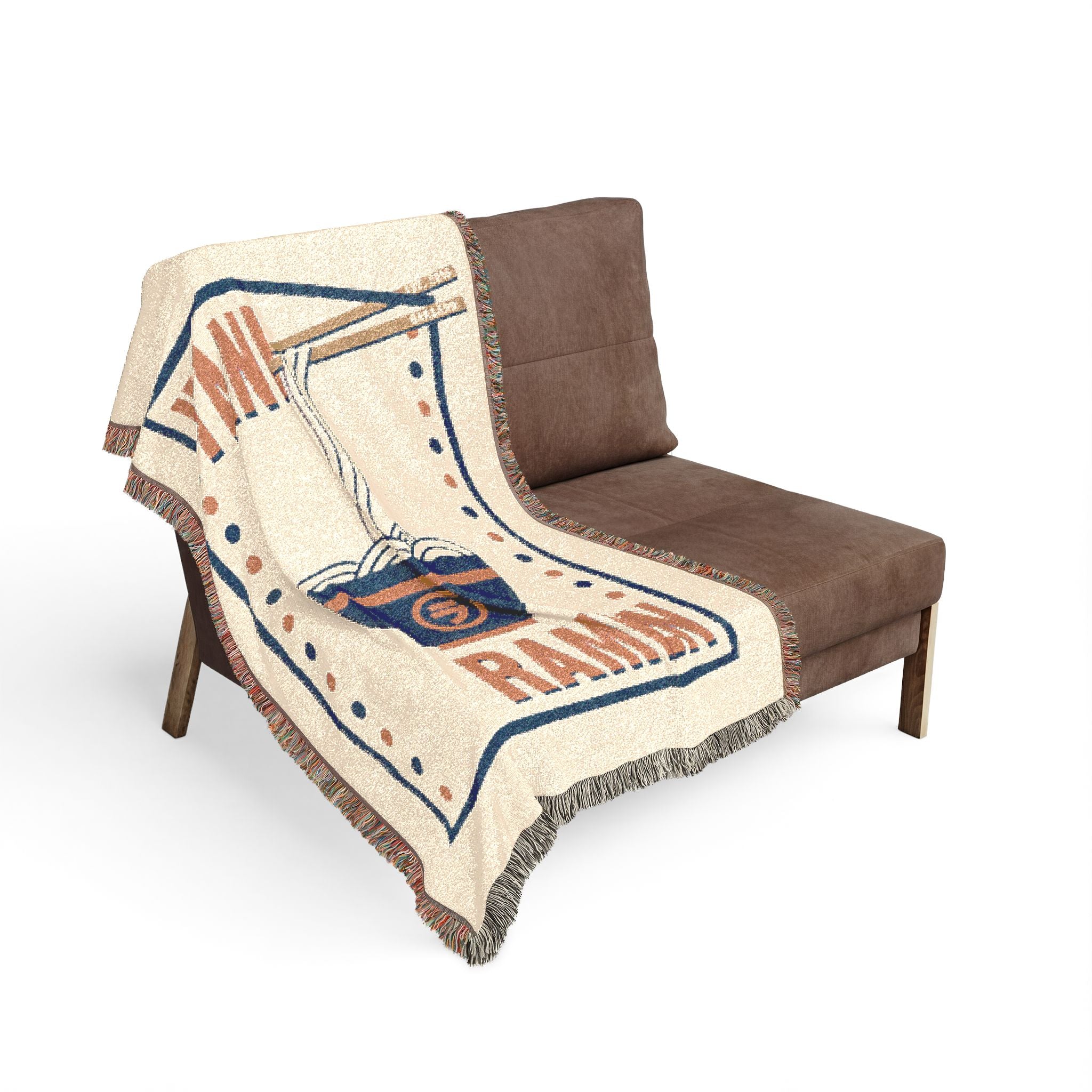 Blue/Orange Bowl Woven Blanket