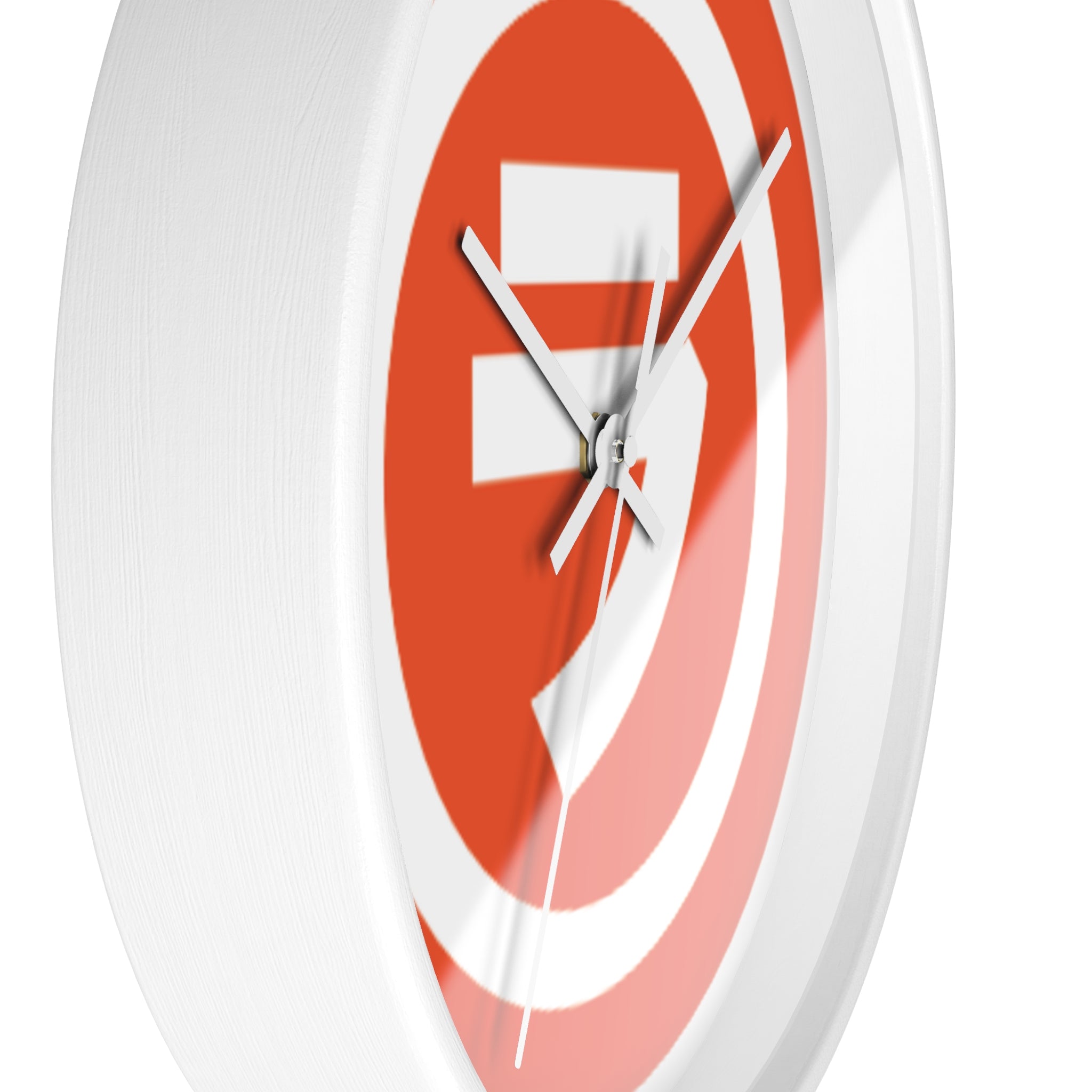 Bold Retro Shield Wall Clock — Orange Target Logo Timepiece