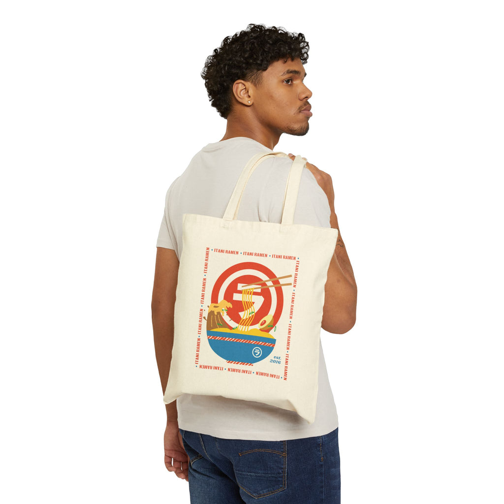 Illustrated Bowl Itani Ramen Cotton Canvas Tote Bag