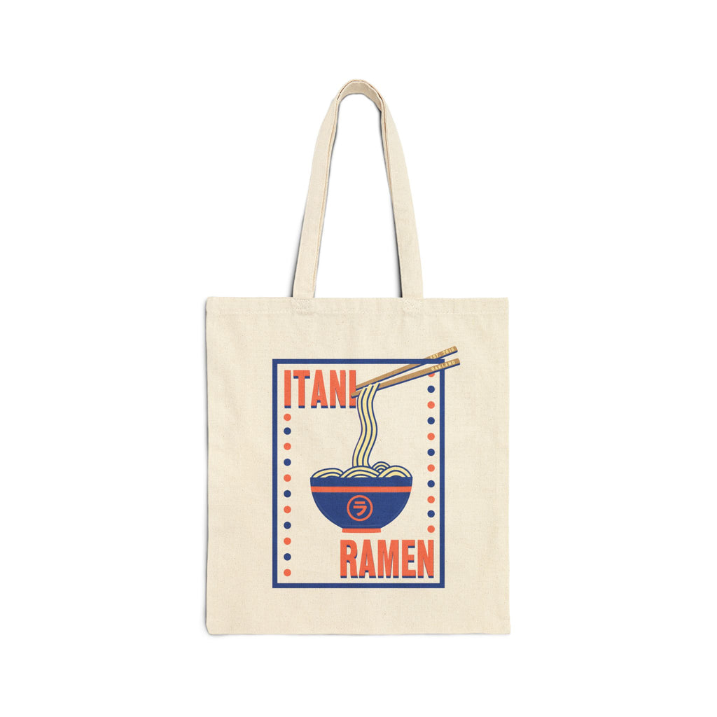 Bluee/Orange Bowl Itani Ramen Cotton Canvas Tote Bag