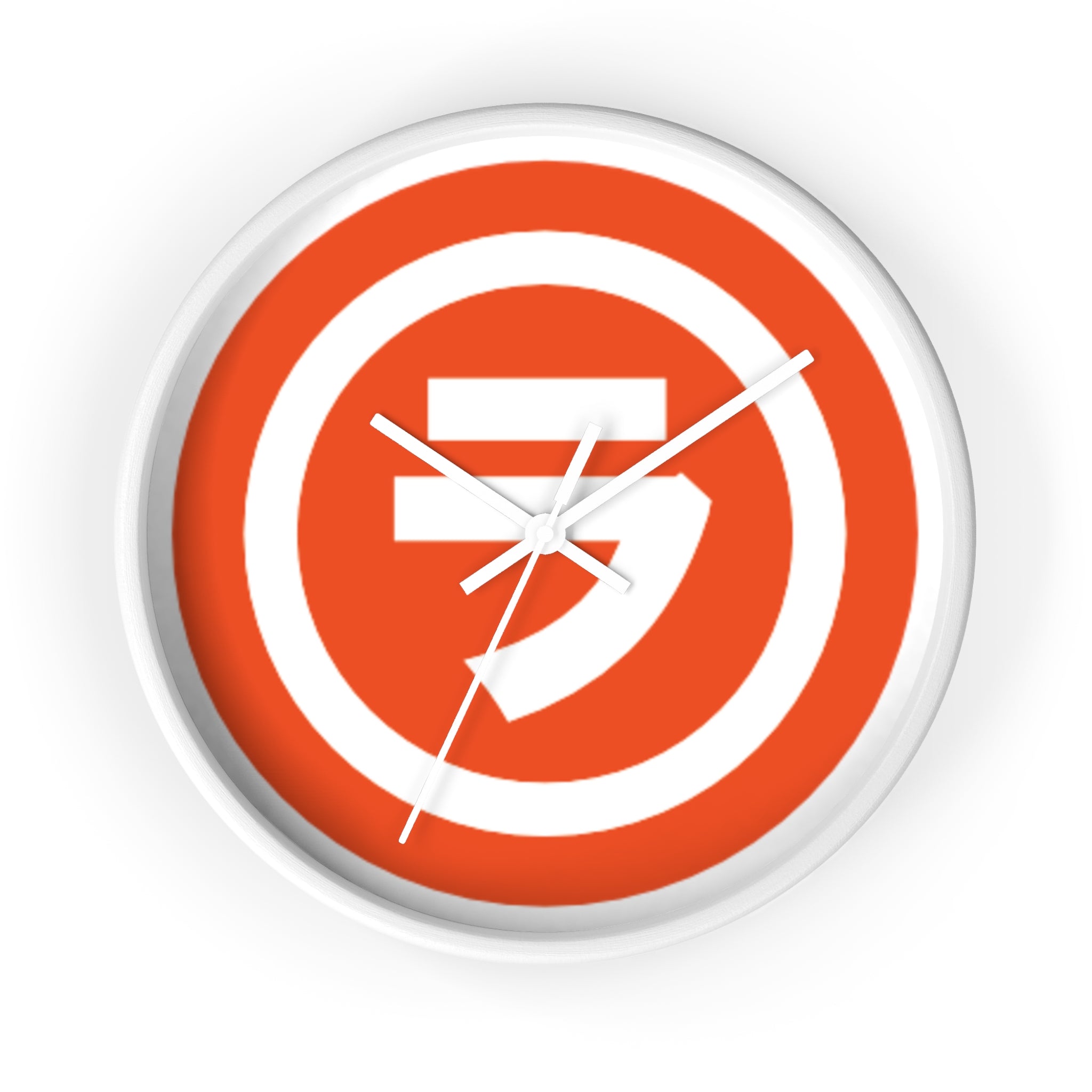 Bold Retro Shield Wall Clock — Orange Target Logo Timepiece