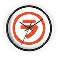 Modern Orange Emblem Wall Clock – Minimalist Geometric Home Decor