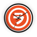 Bold Retro Shield Wall Clock — Orange Target Logo Timepiece