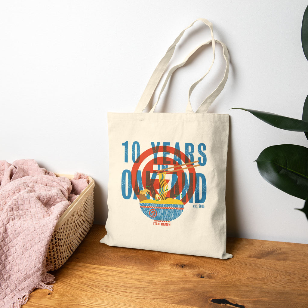 10 Years Itani Ramen Cotton Canvas Tote Bag