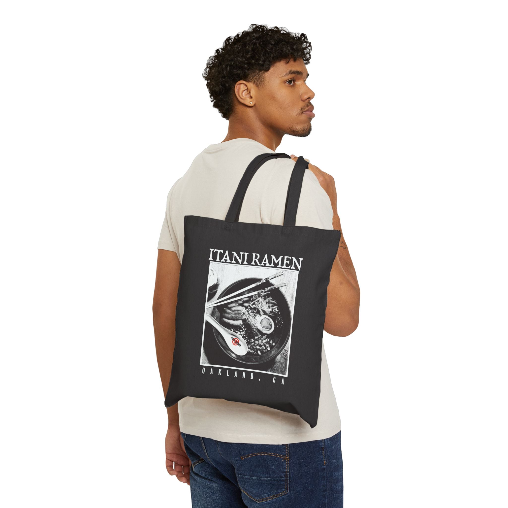 Half Tone Bowl Itani Ramen Cotton Canvas Tote Bag
