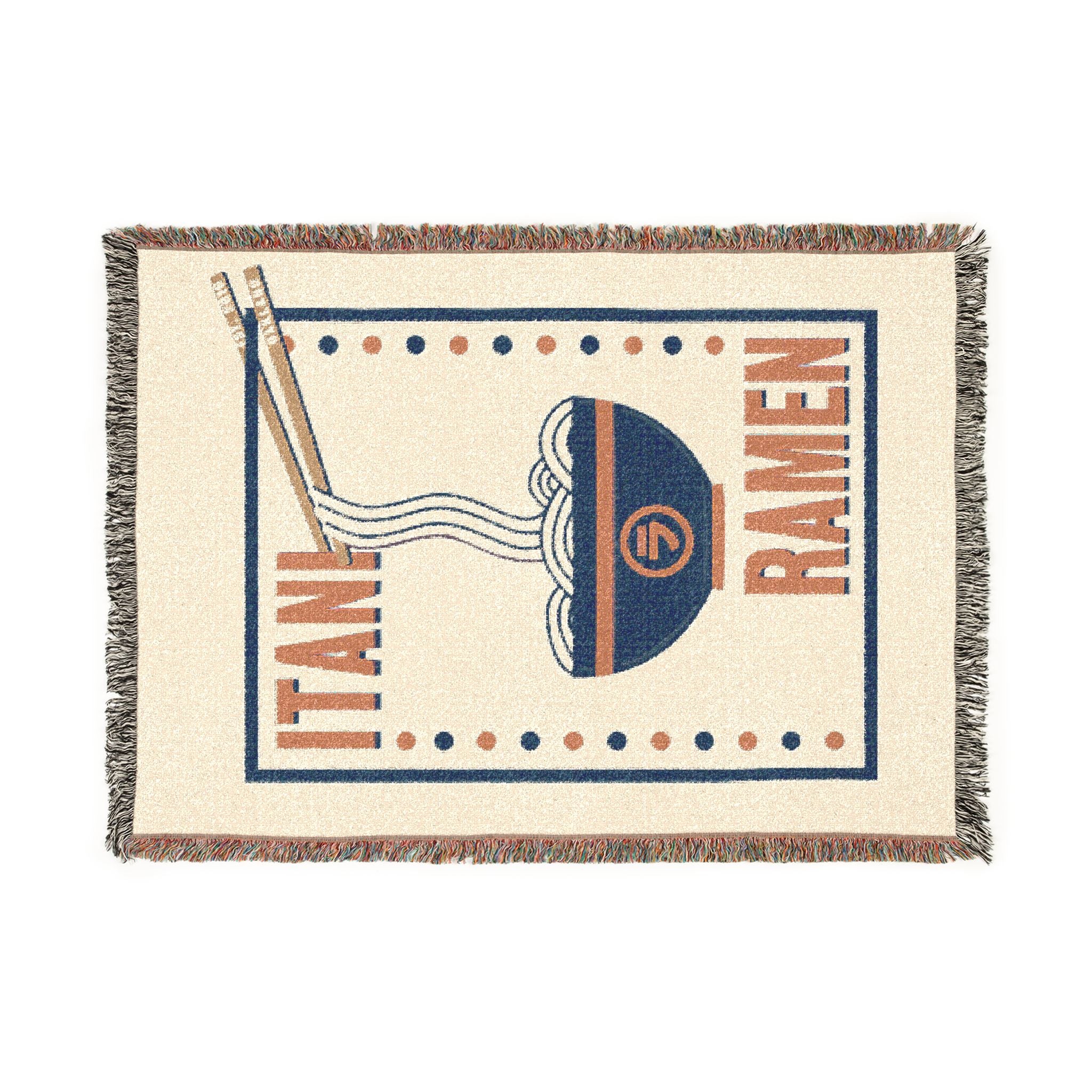 Blue/Orange Bowl Woven Blanket
